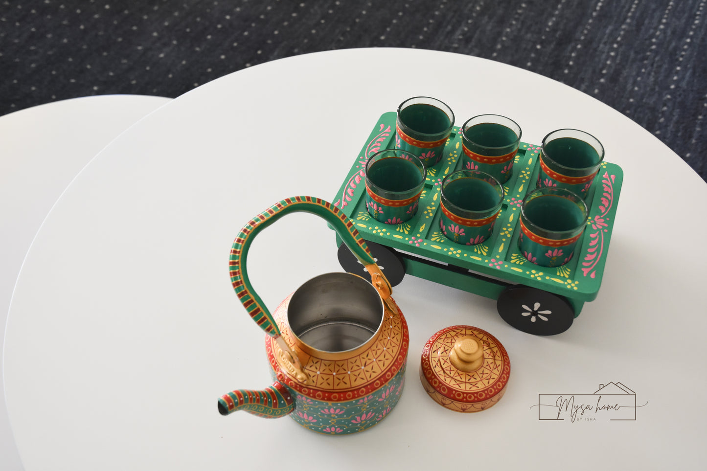 Hand Painted Teapot/ Kettle - Kamal (Stainless Steel)