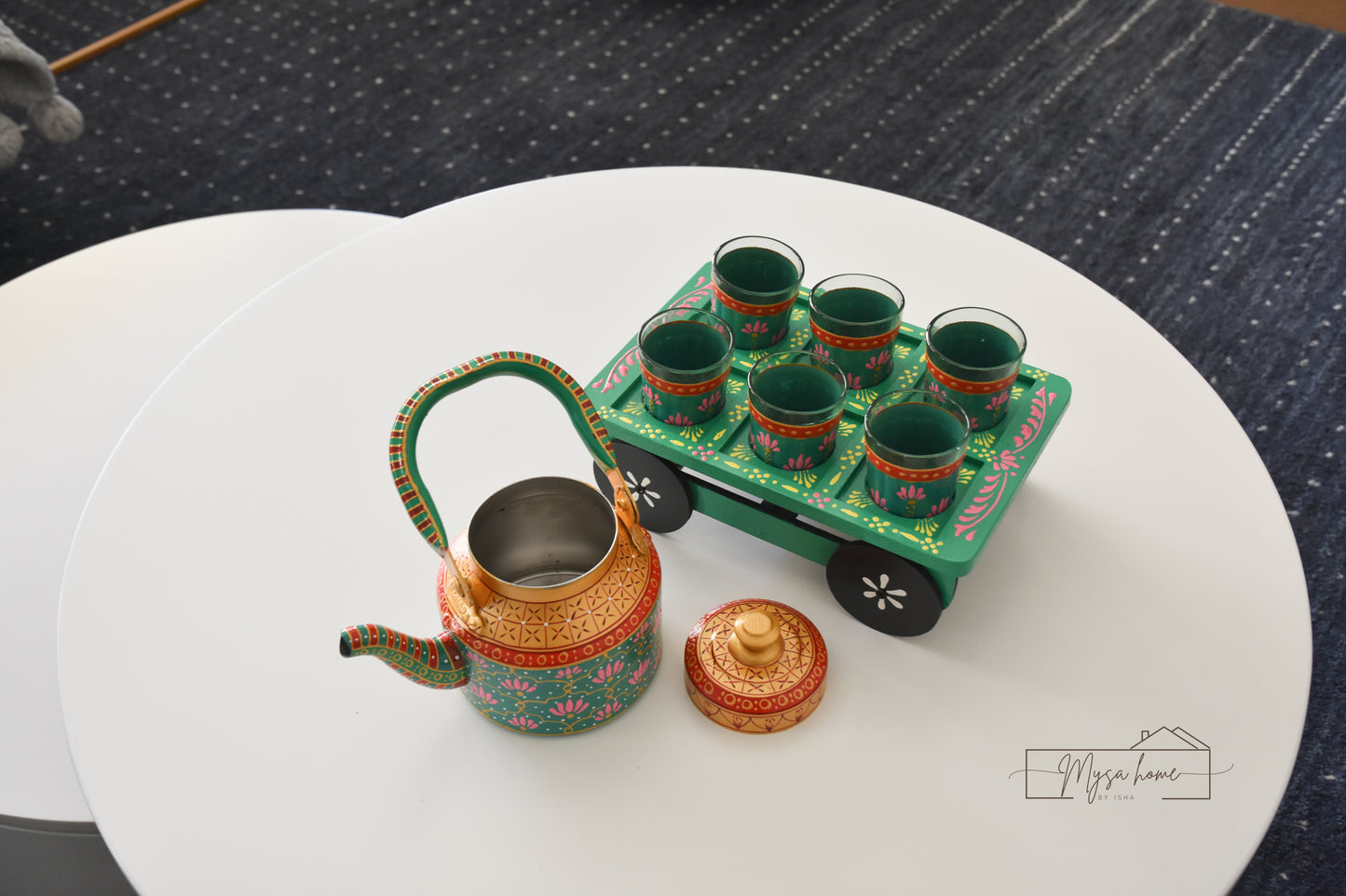 Hand Painted Teapot/ Kettle - Kamal (Stainless Steel)