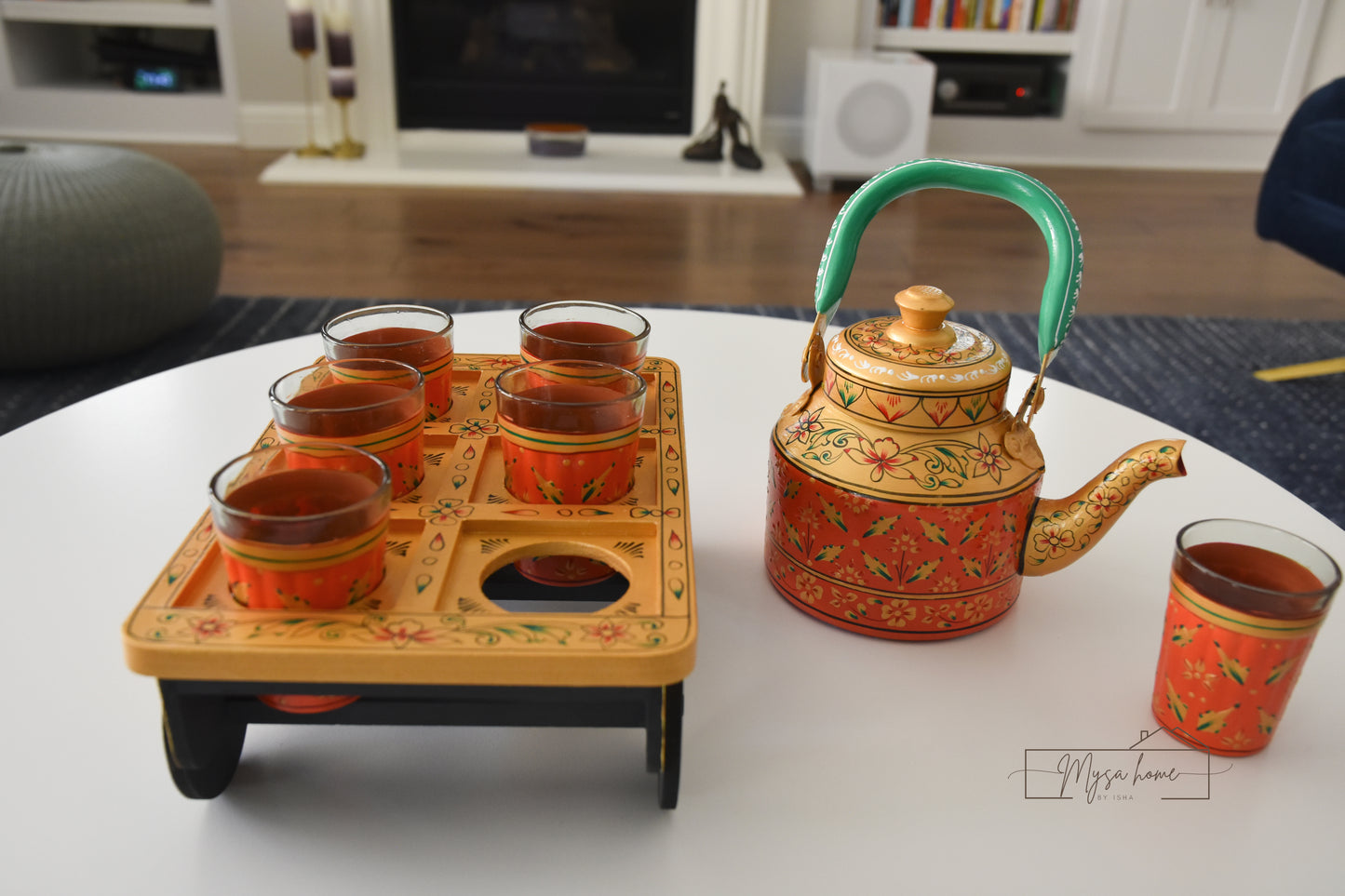 Hand Painted Teapot/ Kettle - Phool (Stainless Steel)