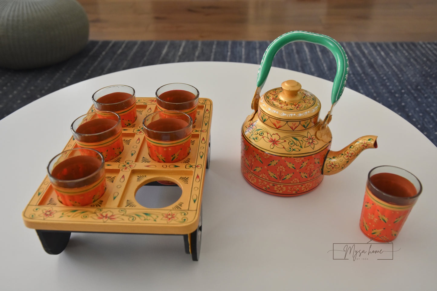 Hand Painted Teapot/ Kettle - Phool (Stainless Steel)