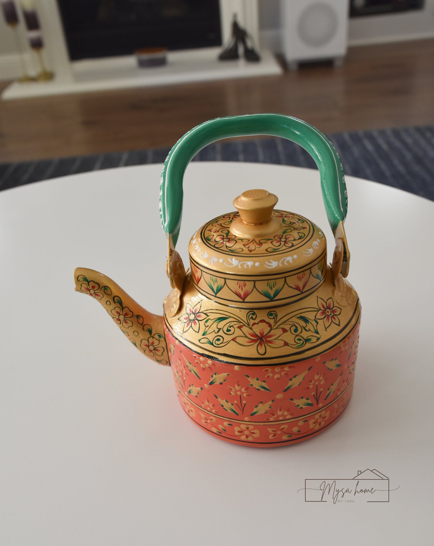 Hand Painted Teapot/ Kettle - Phool (Stainless Steel)
