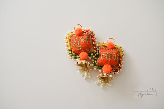 Shubh Labh Hanging - Orange