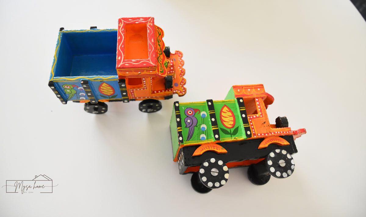 Hand-Painted Wooden Indian Truck
