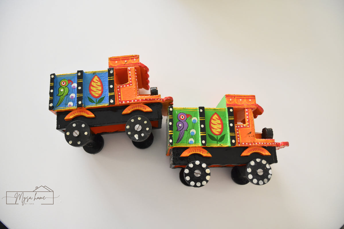 Hand-Painted Wooden Indian Truck