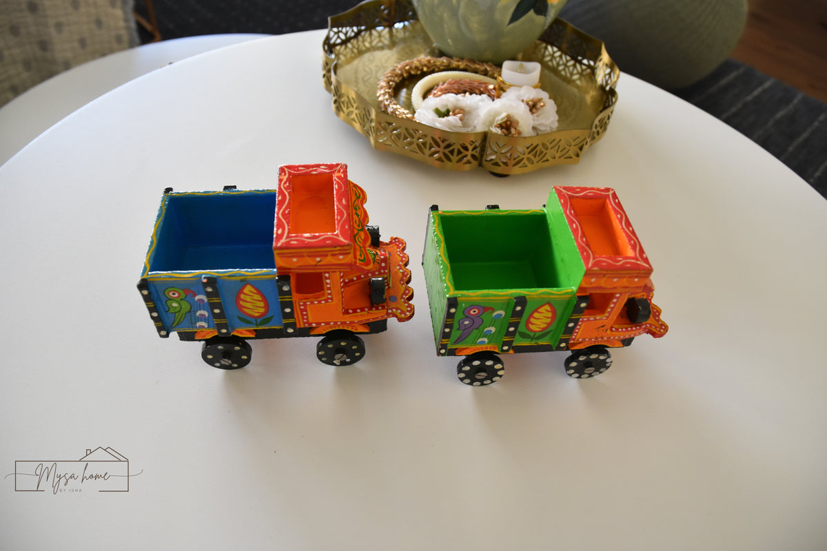 Hand-Painted Wooden Indian Truck