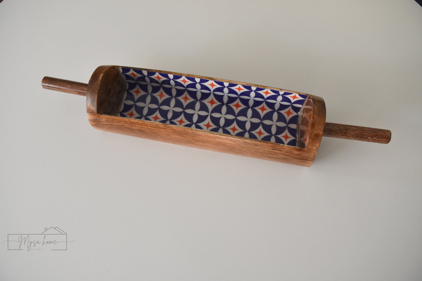 Roll Pin/ Belan Platter - Blue Mosaic