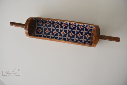 Roll Pin/ Belan Platter - Blue Mosaic