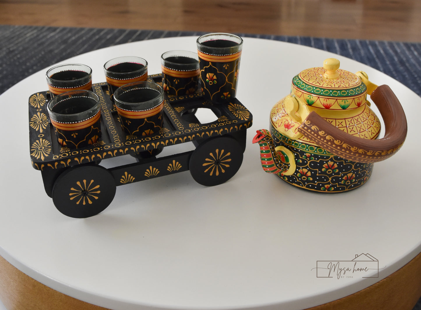 Hand Painted Teapot/ Kettle Set - Shahi