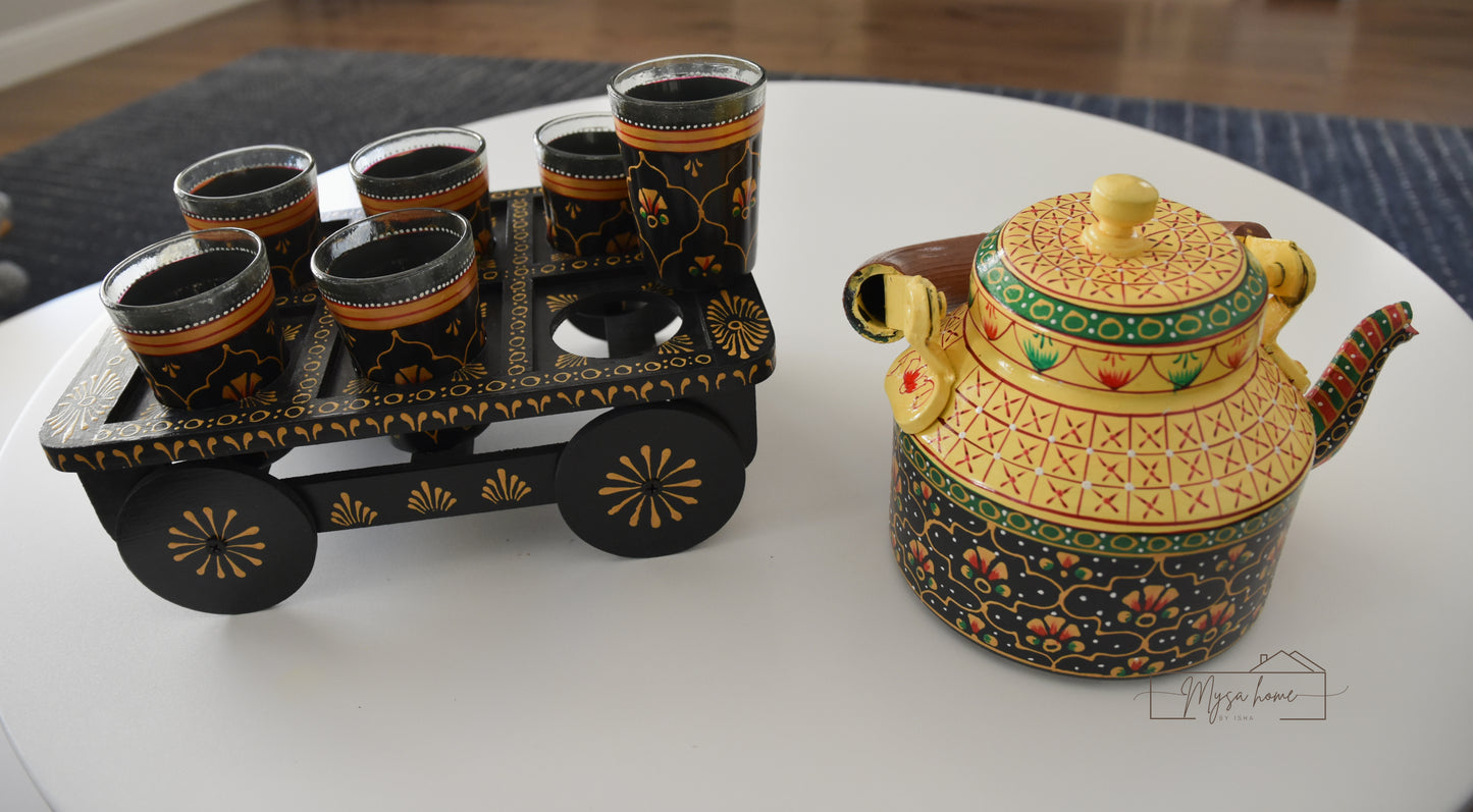 Hand Painted Teapot/ Kettle Set - Shahi