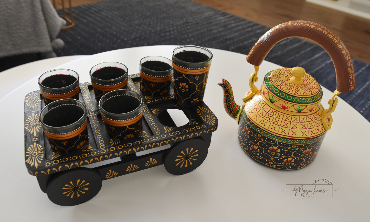 Hand Painted Teapot/ Kettle Set - Shahi