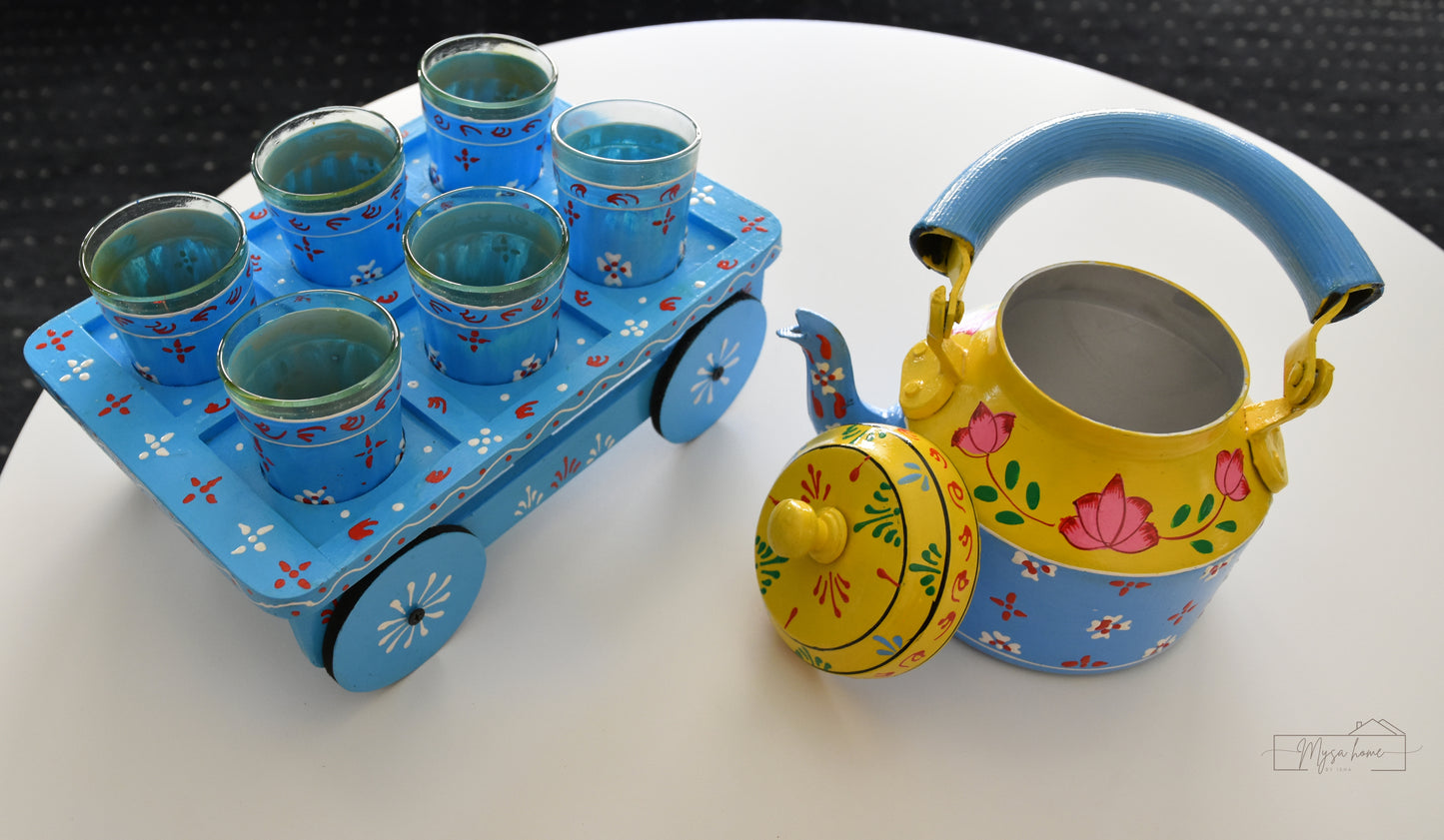 Hand Painted Teapot/ Kettle - Phool aur Aasmaan