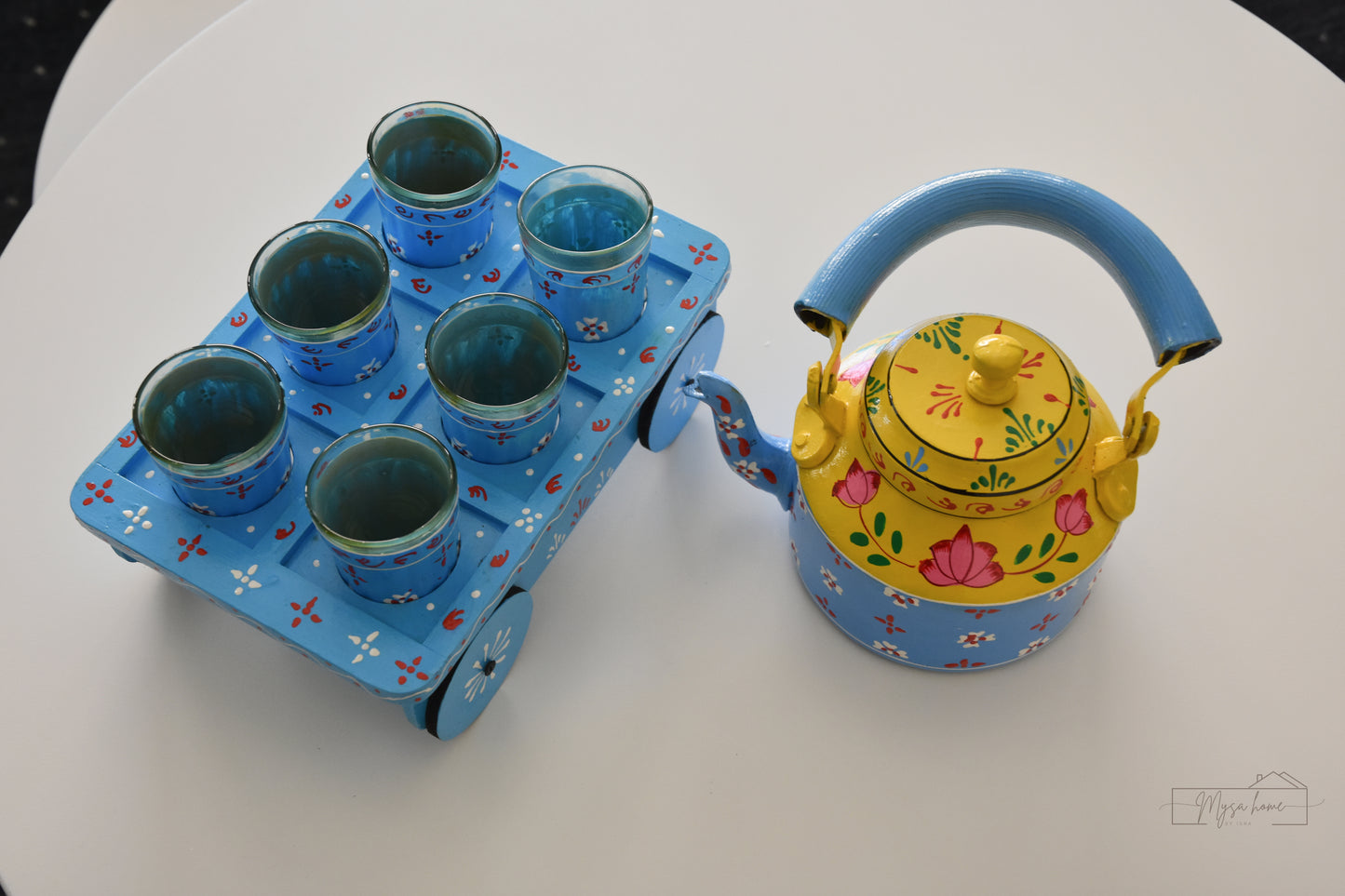 Hand Painted Teapot/ Kettle - Phool aur Aasmaan