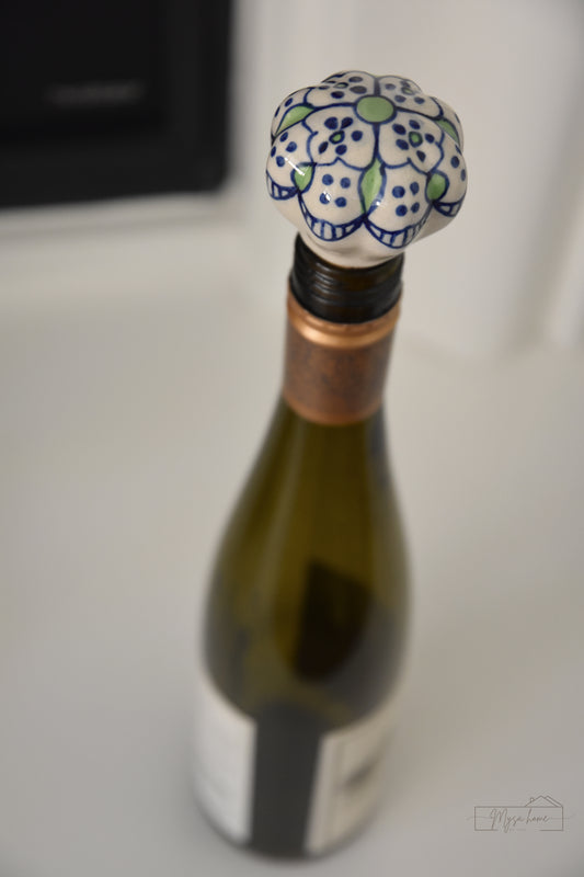 Blue Pottery - Emerald Bottle Stopper