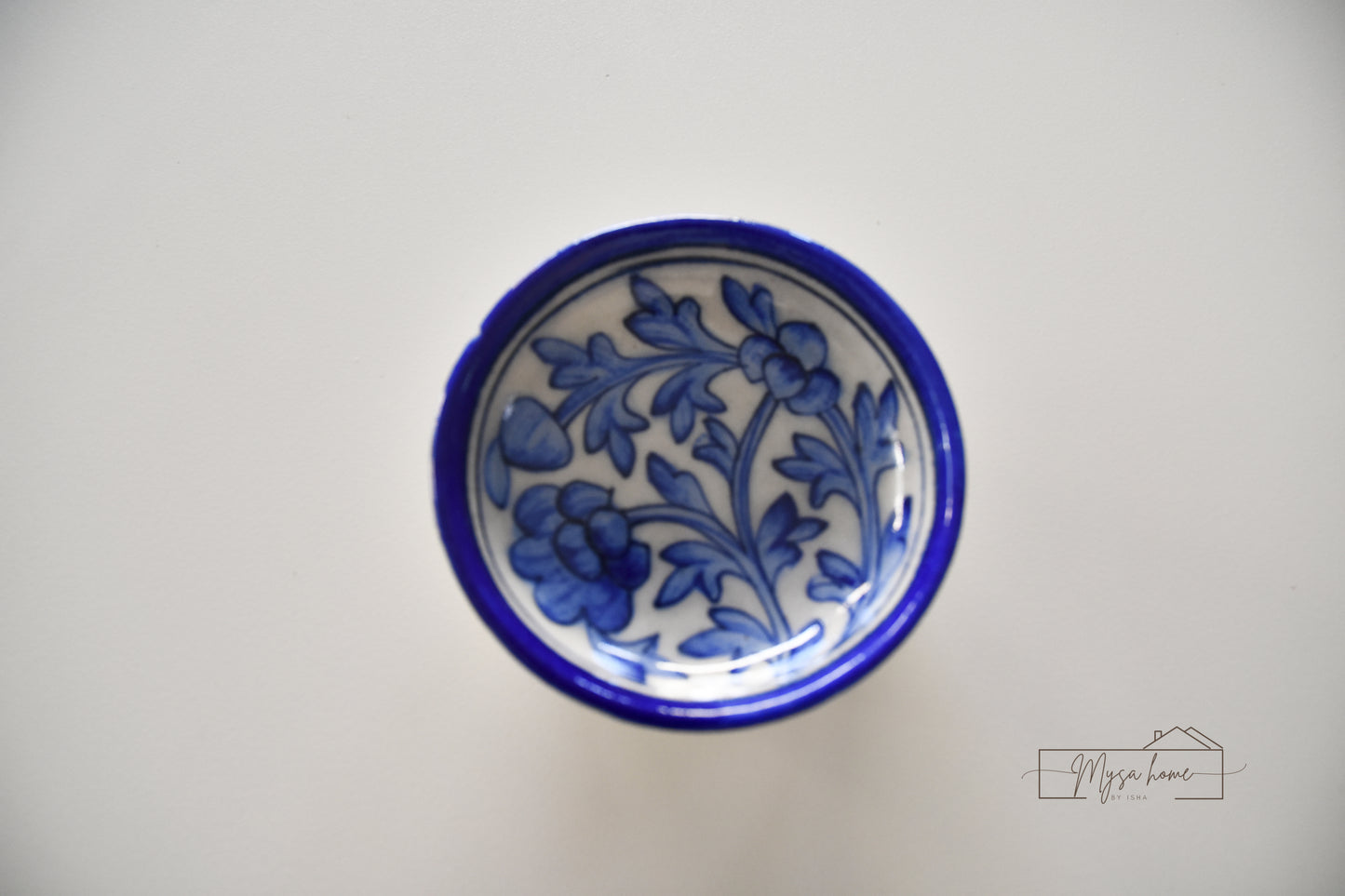 Blue Pottery Trinket Bowl 4.2”