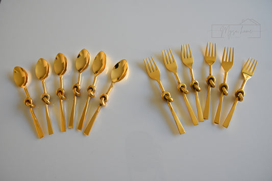 Gold Knot Cutlery Set