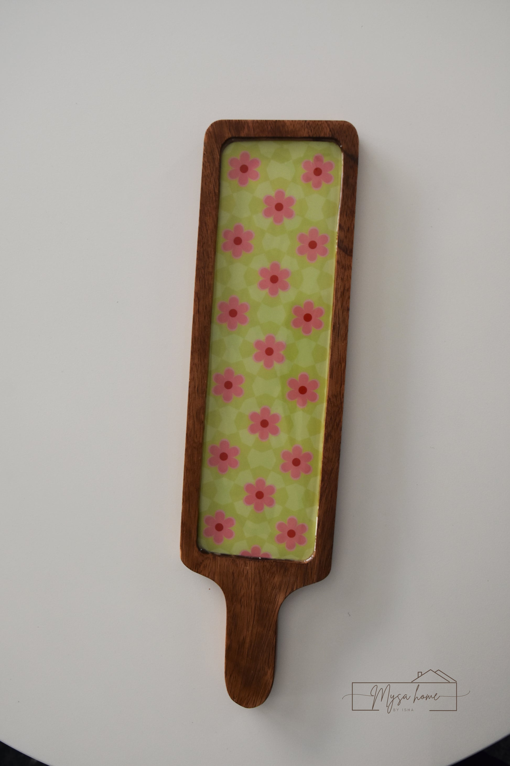 Floral serving platter
