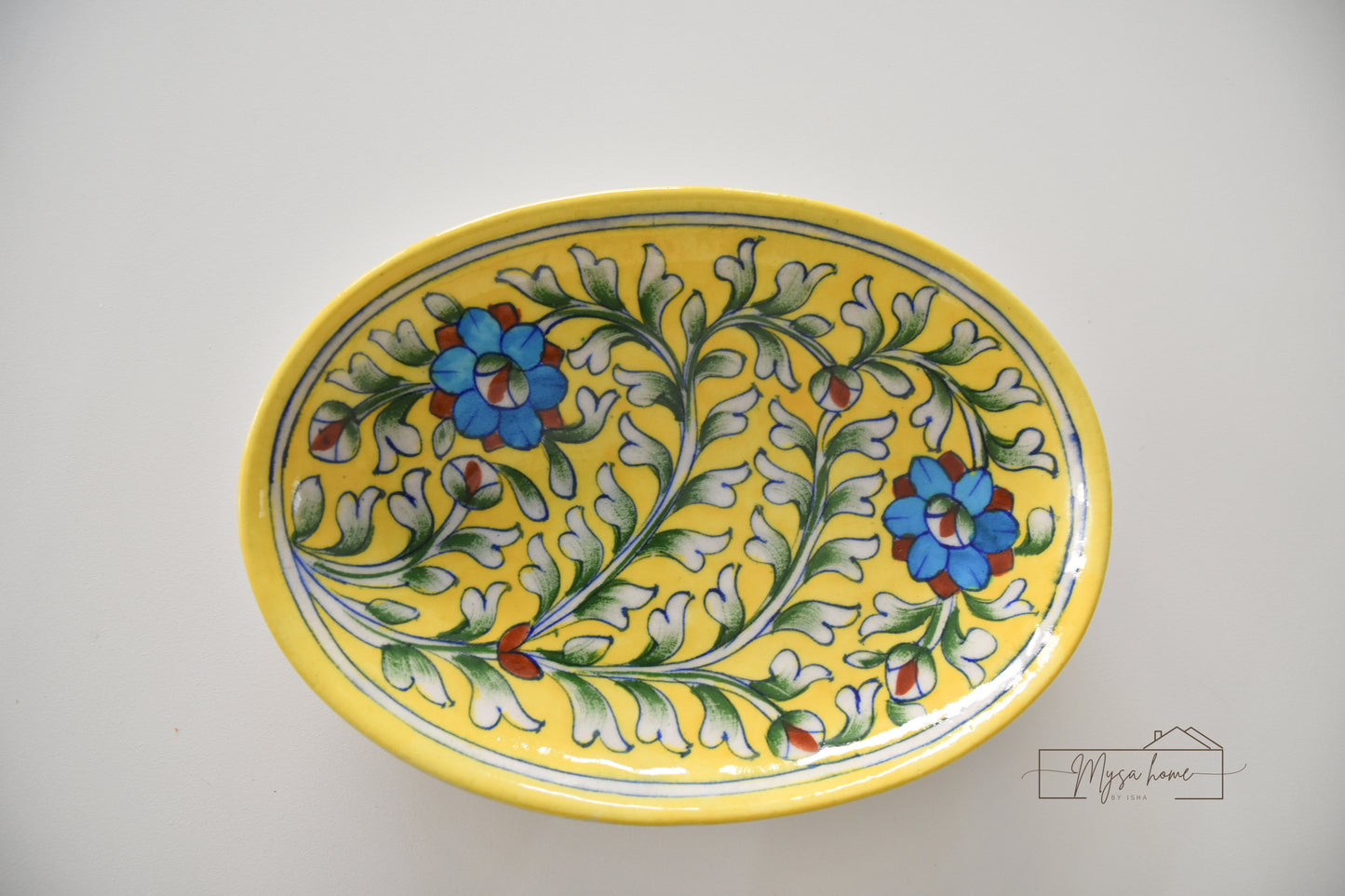 Handcrafted Blue Pottery tray – Jaipur artisanal home décor
