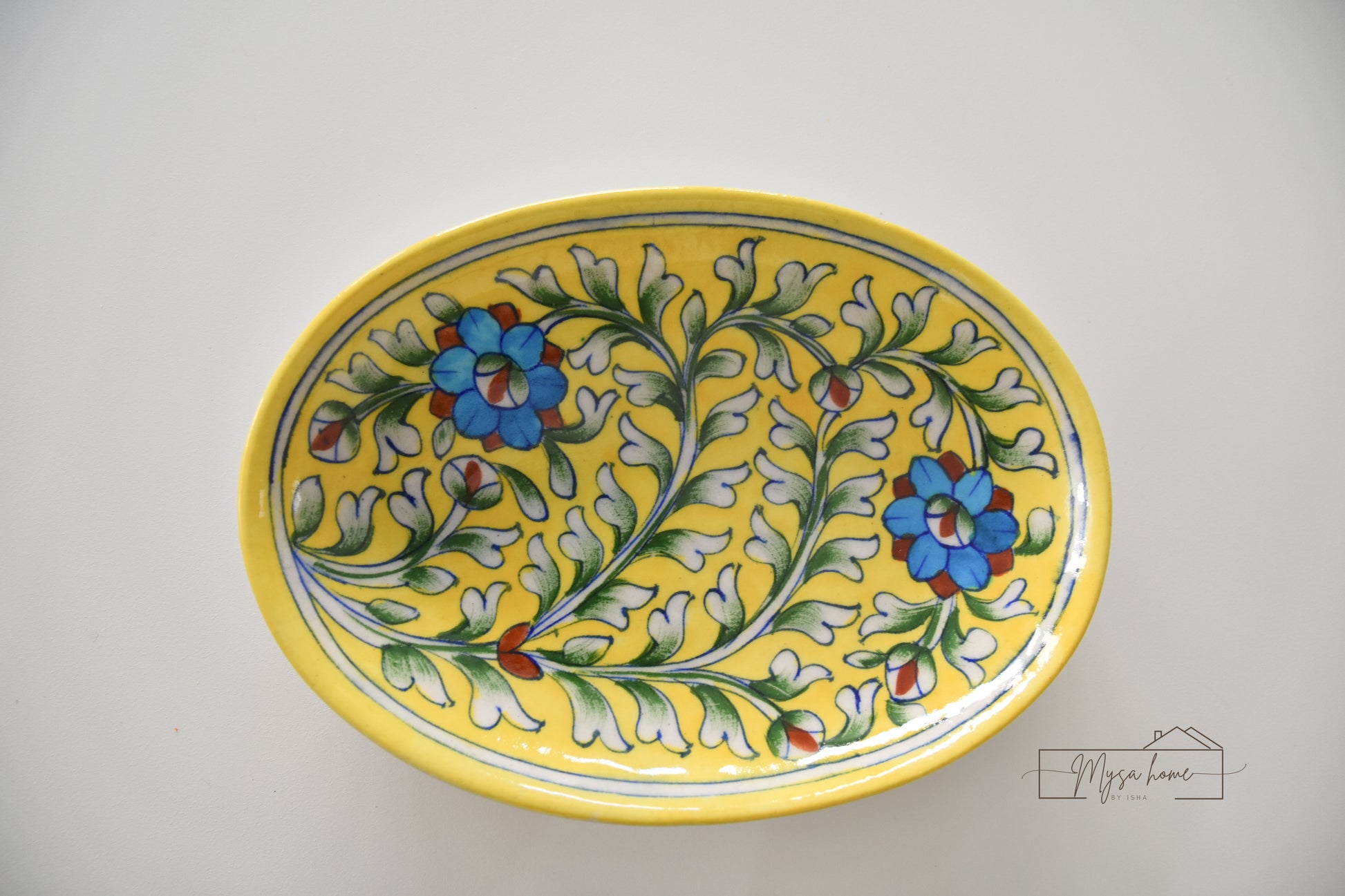 Handcrafted Blue Pottery tray – Jaipur artisanal home décor