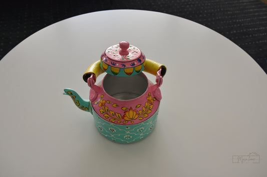 Hand Painted Teapot/ Kettle - Pink Patola