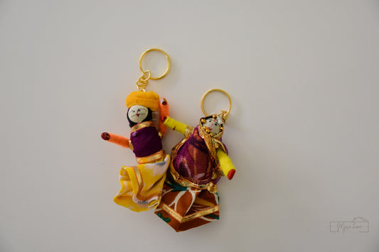 Rajasthani Couple Puppet Key Chain