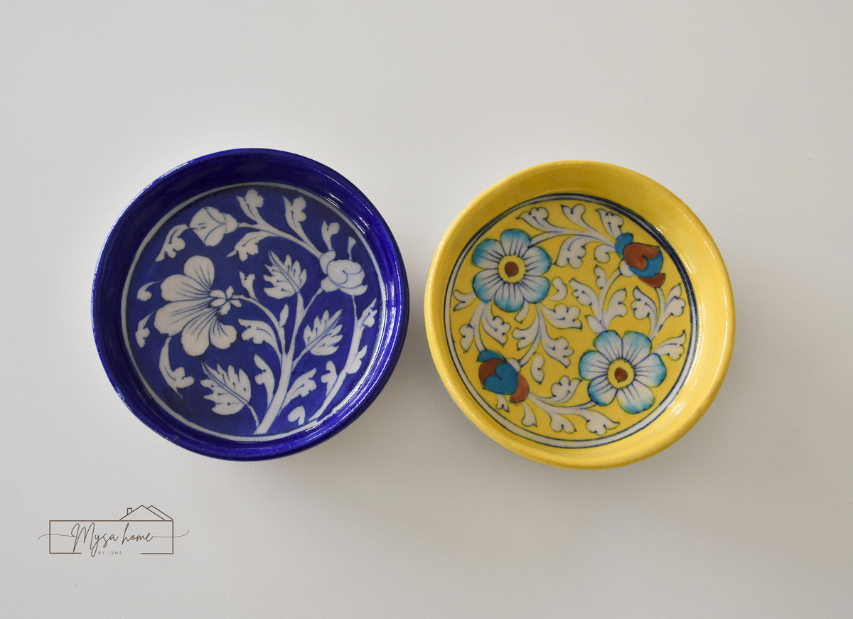 Blue Pottery Round 6" Tray