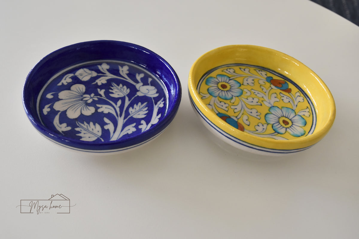 Blue Pottery Round 6" Tray