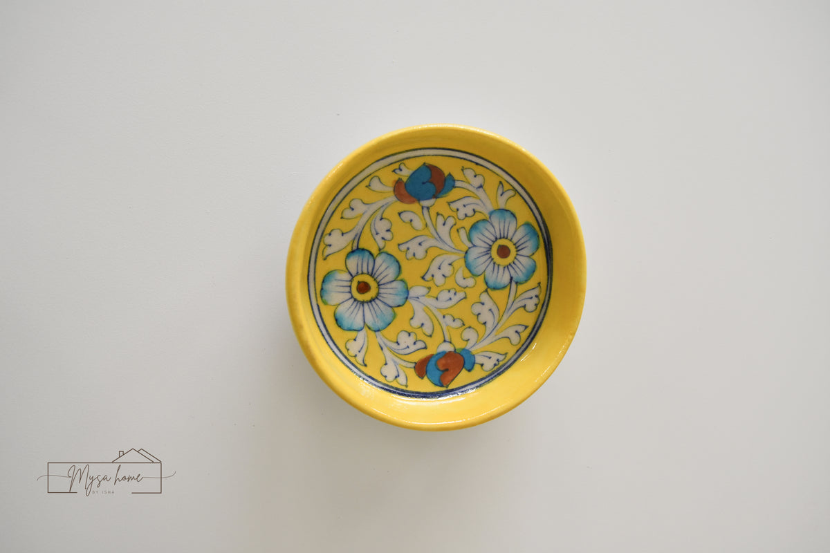 Blue Pottery Round 6" Tray