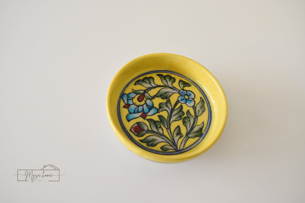 Blue Pottery Round 4" Small Tray