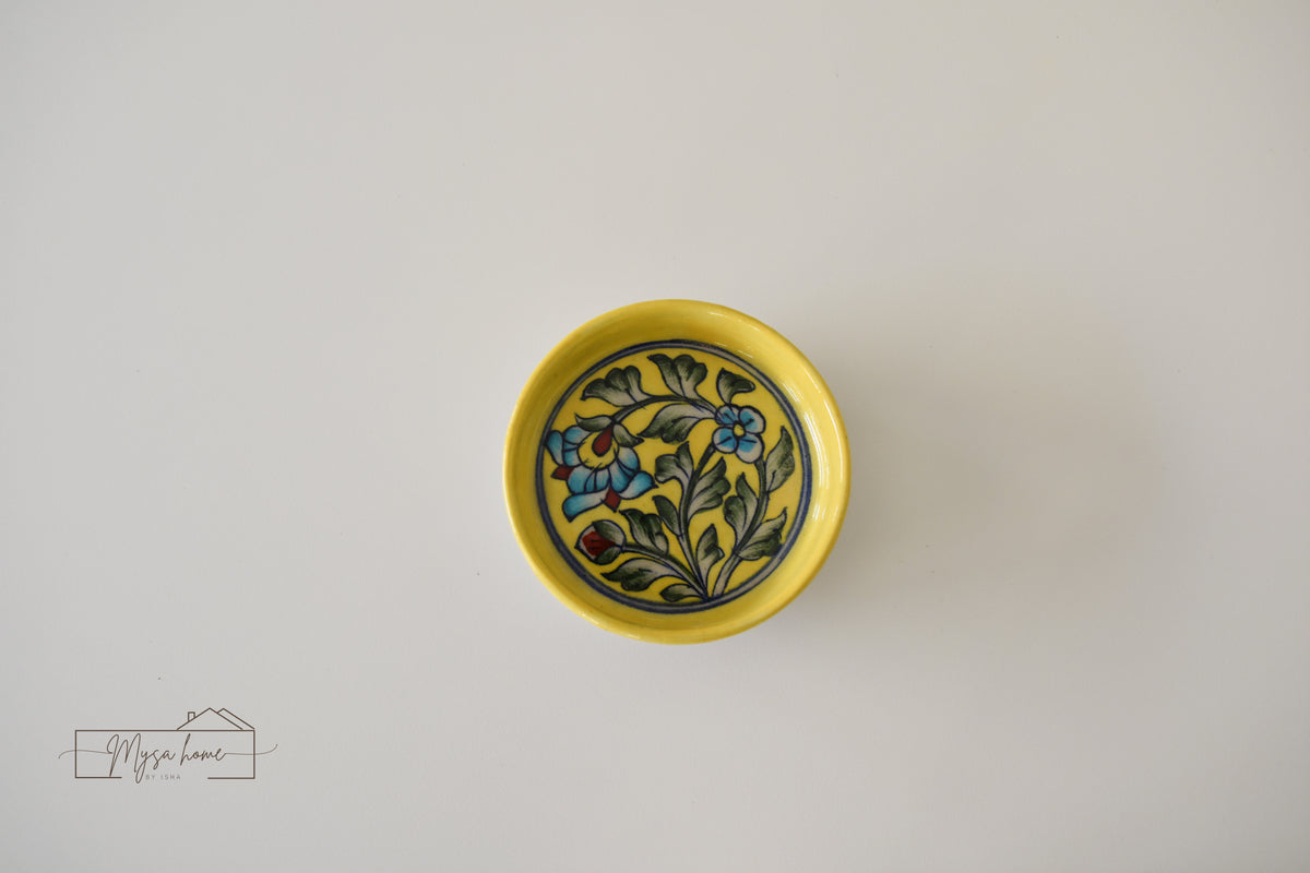 Blue Pottery Round 4" Small Tray