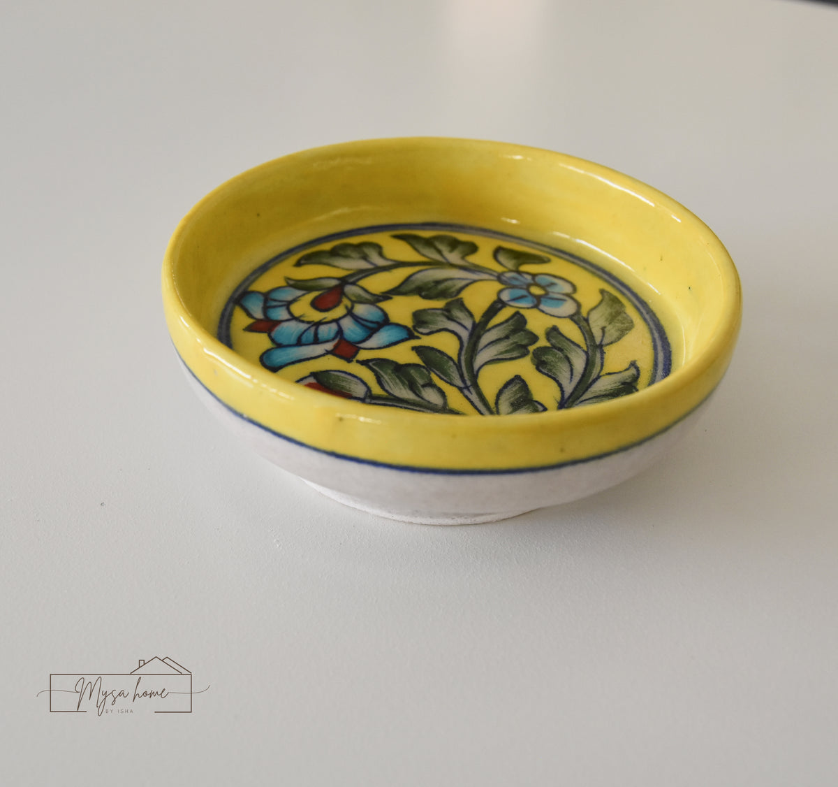 Blue Pottery Round 4" Small Tray