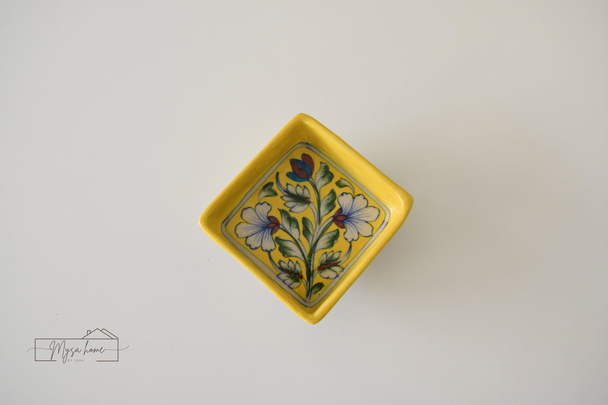 Blue Pottery Square 4" Small Tray