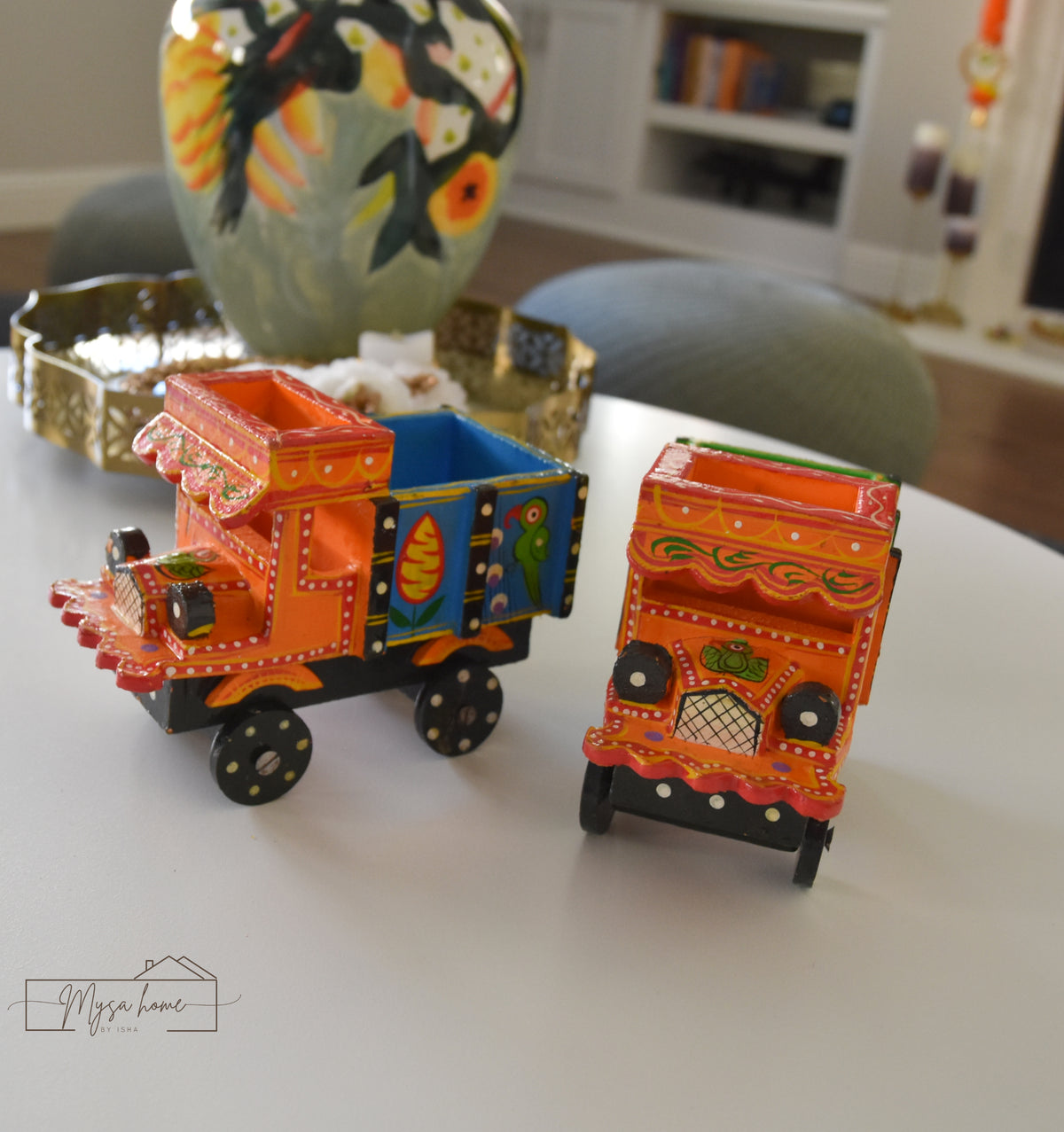 Hand-Painted Wooden Indian Truck