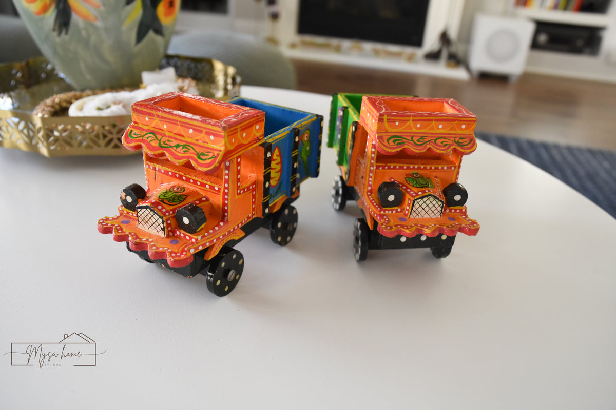 Hand-Painted Wooden Indian Truck